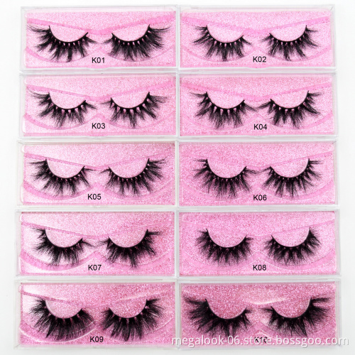 25MM 100% Handmade Natural Thick Eye Lashes Wispy Makeup Extension Tools 5D Mink Hair Volume Soft False Eyelashes